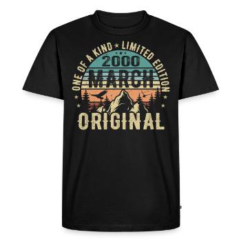 Légendaire depuis mars 2000 - Anniversaire mars 2000 - T-shirt Premium bio Homme - noir - Devant - Nico (187cm)