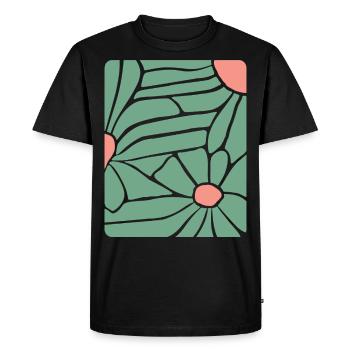 Abstrait Floral Boho - T-shirt Premium bio Homme - noir - Devant - Nico (187cm)
