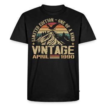 Avril 1990 Jubilé Avril 1990 Don 1990 - T-shirt Premium bio Homme - noir - Devant - Nico (187cm)