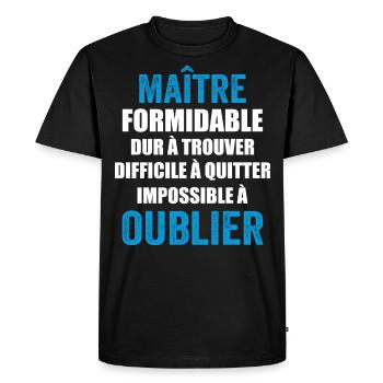 cadeau fin d'année Cadeau maitre d'école - T-shirt Premium bio Homme - noir - Devant - Nico (187cm)