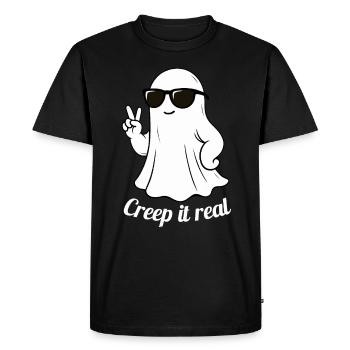 Cool Ghost Design - Creep it real - Men's Premium Organic T-Shirt - black - Front - Nico (187cm)