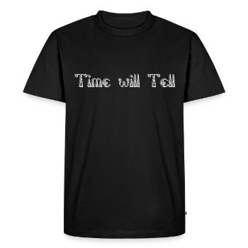 Le temps nous le dira - T-shirt Premium bio Homme - noir - Devant - Nico (187cm)
