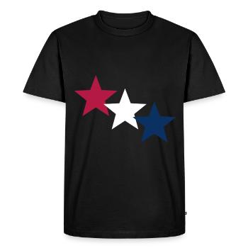 Stars Patriotic Drapeau américain USA - T-shirt Premium bio Homme - noir - Devant - Nico (187cm)