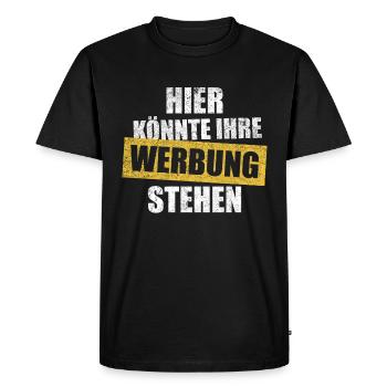 This is where their advertising could be - Men's Premium Organic T-Shirt - black - Front - Nico (187cm)