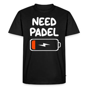 Besoin de Padel Tennis Battery Drain pour Padelista - T-shirt Premium bio Homme - noir - Devant - Nico (187cm)