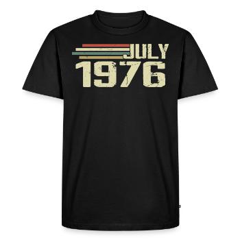 Anniversaire juillet 1976 Année 1976 juillet Né en 1976 - T-shirt Premium bio Homme - noir - Devant - Nico (187cm)