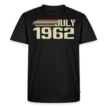 Anniversaire juillet 1962 Année 1962 juillet Né en 1962 - T-shirt Premium bio Homme - noir - Devant - Nico (187cm)