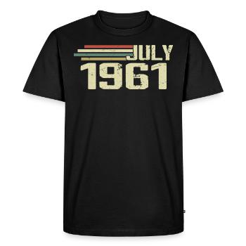 Anniversaire juillet 1961 Année 1961 juillet Né en 1961 - T-shirt Premium bio Homme - noir - Devant - Nico (187cm)