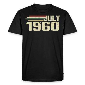 Birthday July 1960 Year 1960 July Year 1960 - Men's Premium Organic T-Shirt - black - Front - Nico (187cm)