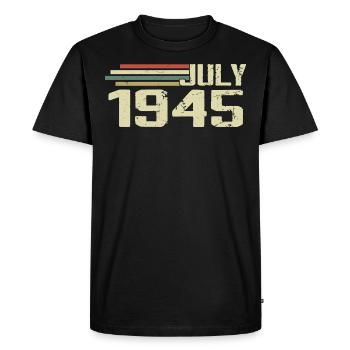 Birthday July 1945 Year 1945 July Year 1945 - Men's Premium Organic T-Shirt - black - Front - Nico (187cm)