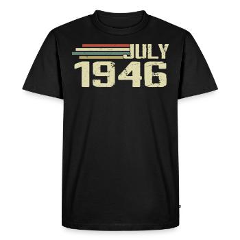 Birthday July 1946 Year 1946 July Year 1946 - Men's Premium Organic T-Shirt - black - Front - Nico (187cm)