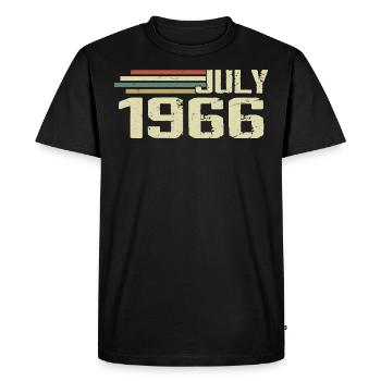 Birthday July 1966 Year 1966 July Year 1966 - Men's Premium Organic T-Shirt - black - Front - Nico (187cm)