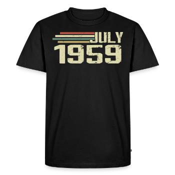 Anniversaire juillet 1959 Année 1959 juillet Né en 1959 - T-shirt Premium bio Homme - noir - Devant - Nico (187cm)