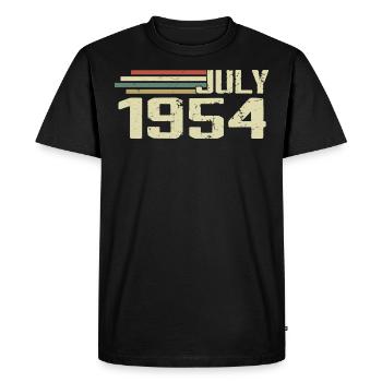 Anniversaire juillet 1954 Année 1954 juillet Né en 1954 - T-shirt Premium bio Homme - noir - Devant - Nico (187cm)
