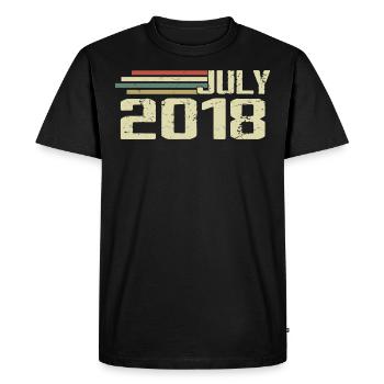 Anniversaire juillet 2018 Année 2018 juillet Né en 2018 - T-shirt Premium bio Homme - noir - Devant - Nico (187cm)