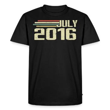 Anniversaire Juillet 2016 Année 2016 Juillet Millésime 2016 - T-shirt Premium bio Homme - noir - Devant - Nico (187cm)