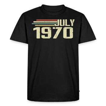 Anniversaire Juillet 1970 Année 1970 Juillet Année 1970 - T-shirt Premium bio Homme - noir - Devant - Nico (187cm)