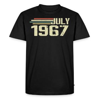 Anniversaire Juillet 1967 Année 1967 Juillet Millésime 1967 - T-shirt Premium bio Homme - noir - Devant - Nico (187cm)