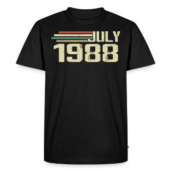 Birthday July 1988 Year 1988 July Vintage 1988 - Men's Premium Organic T-Shirt - black - Front - Nico (187cm)