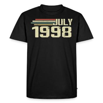 Birthday July 1998 Year 1998 July Year 1998 - Men's Premium Organic T-Shirt - black - Front - Nico (187cm)