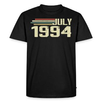 Birthday July 1994 Year 1994 July Vintage 1994 - Men's Premium Organic T-Shirt - black - Front - Nico (187cm)