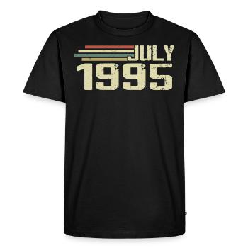 Birthday July 1995 Year 1995 July Vintage 1995 - Men's Premium Organic T-Shirt - black - Front - Nico (187cm)