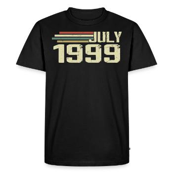 Birthday July 1999 Year 1999 July Year 1999 - Men's Premium Organic T-Shirt - black - Front - Nico (187cm)