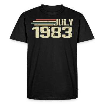 Birthday July 1983 Year 1983 July Year 1983 - Men's Premium Organic T-Shirt - black - Front - Nico (187cm)
