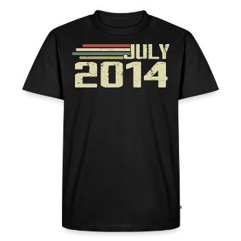 Anniversaire Juillet 2014 Année 2014 Juillet Millésime 2014 - T-shirt Premium bio Homme - noir - Devant - Nico (187cm)
