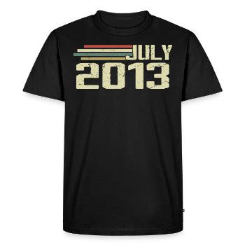 Anniversaire Juillet 2013 Année 2013 Juillet Millésime 2013 - T-shirt Premium bio Homme - noir - Devant - Nico (187cm)