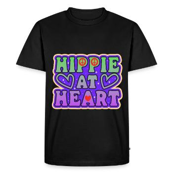 Hippie dans l’âme - T-shirt Premium bio Homme - noir - Devant - Nico (187cm)