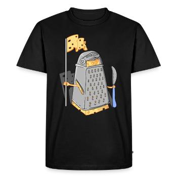 fromage guerrier fromage râpe fromage fromage combat de chevalier - T-shirt Premium bio Homme - noir - Devant - Nico (187cm)