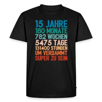 Cadeau d’anniversaire Pour 15 ans 15 ans - T-shirt Premium bio Homme - noir - Devant - Nico (187cm)