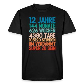 Cadeau d’anniversaire Pour 12 ans 12 ans - T-shirt Premium bio Homme - noir - Devant - Nico (187cm)
