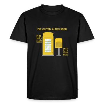 90er Jahre Party Outfit Kostüm Klamotten Kleidung - Männer Premium Bio T-Shirt - Schwarz - Vorne - Nico (187cm)