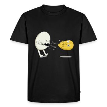 Egg Chick Egg Yolk Sneeze Cold Funny Chicken - Men's Premium Organic T-Shirt - black - Front - Nico (187cm)