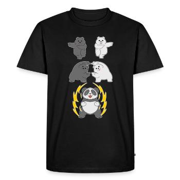 Panda Fusion Panda Ours Ours polaire cadeau ours noir - T-shirt Premium bio Homme - noir - Devant - Nico (187cm)
