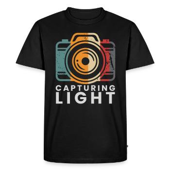 Caméra rétro flash photographe photo Photo Camera - T-shirt Premium bio Homme - noir - Devant - Nico (187cm)