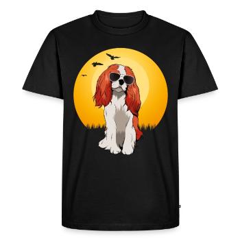 Chemise cadeau rétro Cavalier King Charles Spaniel - T-shirt Premium bio Homme - noir - Devant - Nico (187cm)