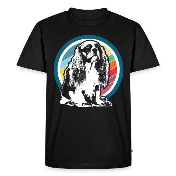 Chemise cadeau rétro Cavalier King Charles Spaniel - T-shirt Premium bio Homme - noir - Devant - Nico (187cm)
