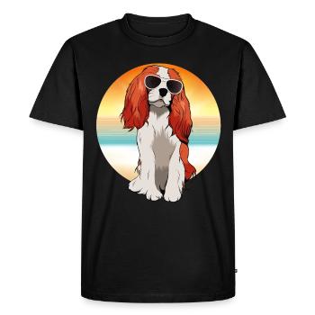 Chemise cadeau rétro Cavalier King Charles Spaniel - T-shirt Premium bio Homme - noir - Devant - Nico (187cm)