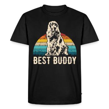 Chemise cadeau rétro Cocker Spaniel anglais - T-shirt Premium bio Homme - noir - Devant - Nico (187cm)
