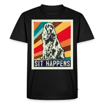 Chemise cadeau rétro Cocker Spaniel anglais - T-shirt Premium bio Homme - noir - Devant - Nico (187cm)