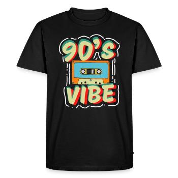 90s party outfit costume clothes cassette - Men's Premium Organic T-Shirt - black - Front - Nico (187cm)