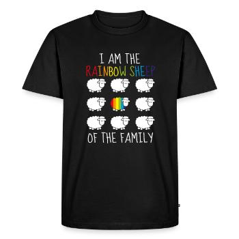 LGBT Rainbow Sheep Arc-en-ciel CSD - T-shirt Premium bio Homme - noir - Devant - Nico (187cm)