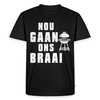 nou gaan ons braai black history - Men's Premium Organic T-Shirt - black - Front - Nico (187cm)