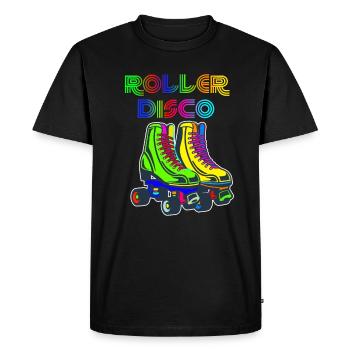 Roller Skates Roller Disco Retro 70s 80s 70s 80s - Men's Premium Organic T-Shirt - black - Front - Nico (187cm)