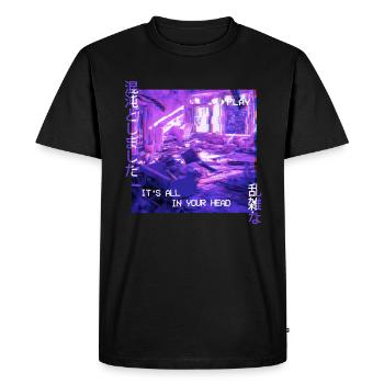 It's All In Your Head Sad 90s Vaporwave Aesthetic - Men's Premium Organic T-Shirt - black - Front - Nico (187cm)