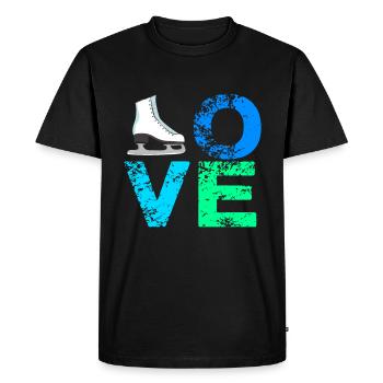J'adore les patins à glace patinage artistique patins à glace - T-shirt Premium bio Homme - noir - Devant - Nico (187cm)