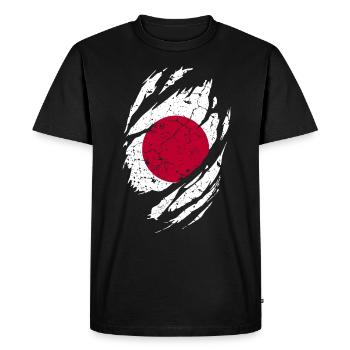 Drapeau du japon - T-shirt Premium bio Homme - noir - Devant - Nico (187cm)